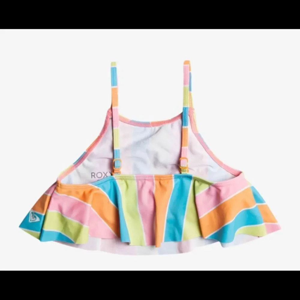 Roxy Girls Colors Of The Sun Flutter Bikini Top Size 7‎ Nwt